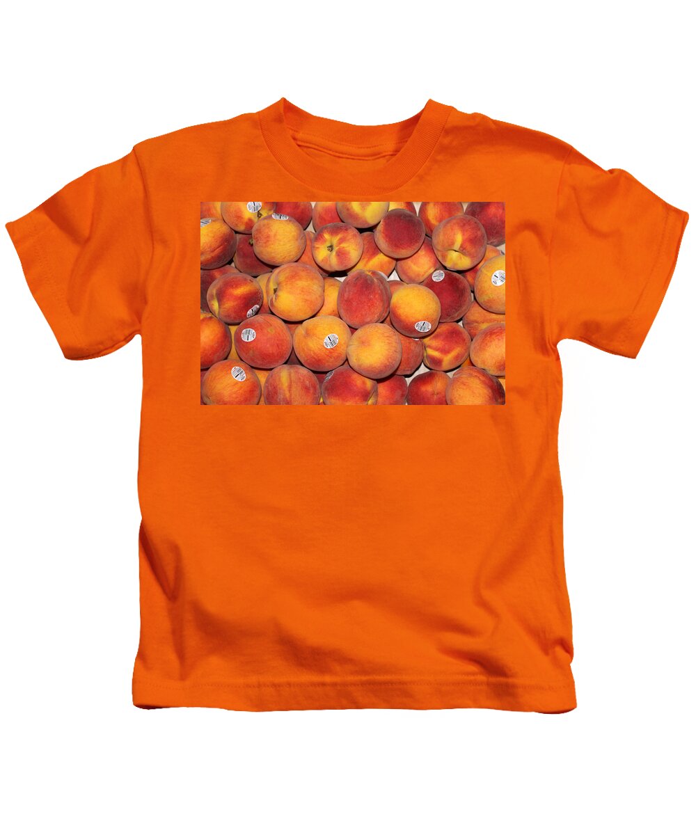 Peach Kids T-Shirt featuring the photograph Peaches by Lauri Novak