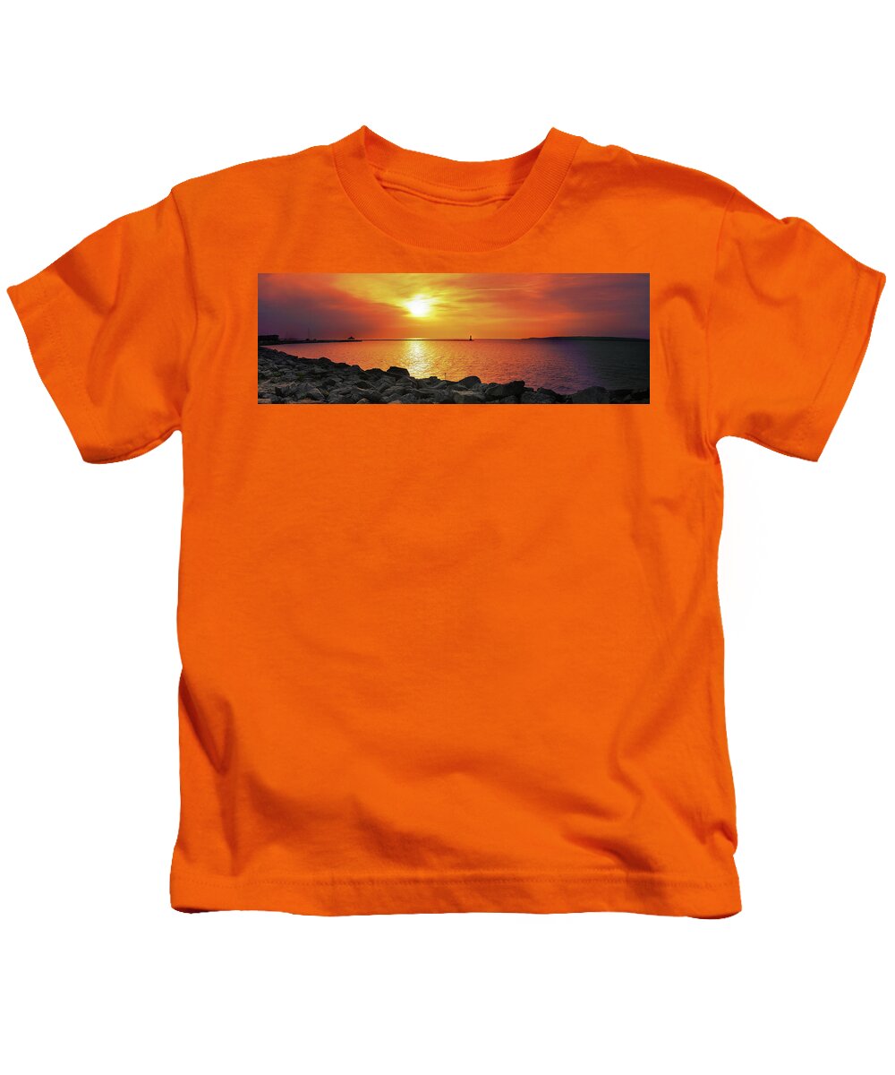 Petoskey Kids T-Shirt featuring the photograph Petoskey Sunset by Lee Winter