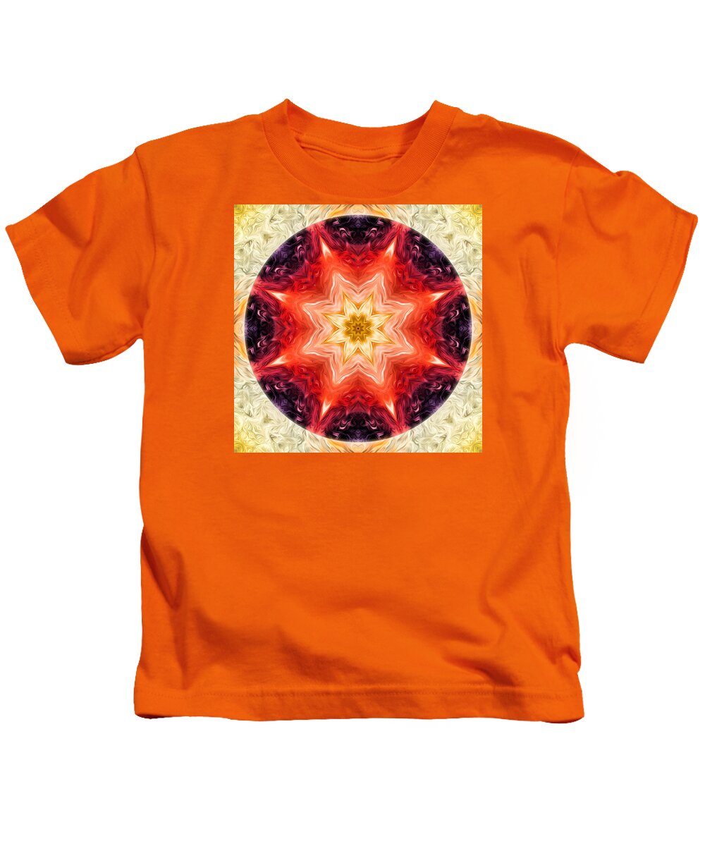 Mandala Kids T-Shirt featuring the digital art Rainbow Burst Mandala by Beth Venner