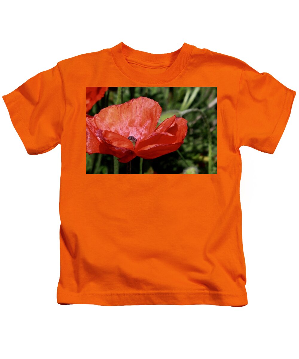 Flower Kids T-Shirt featuring the photograph Red Poppy by Sarah Lilja