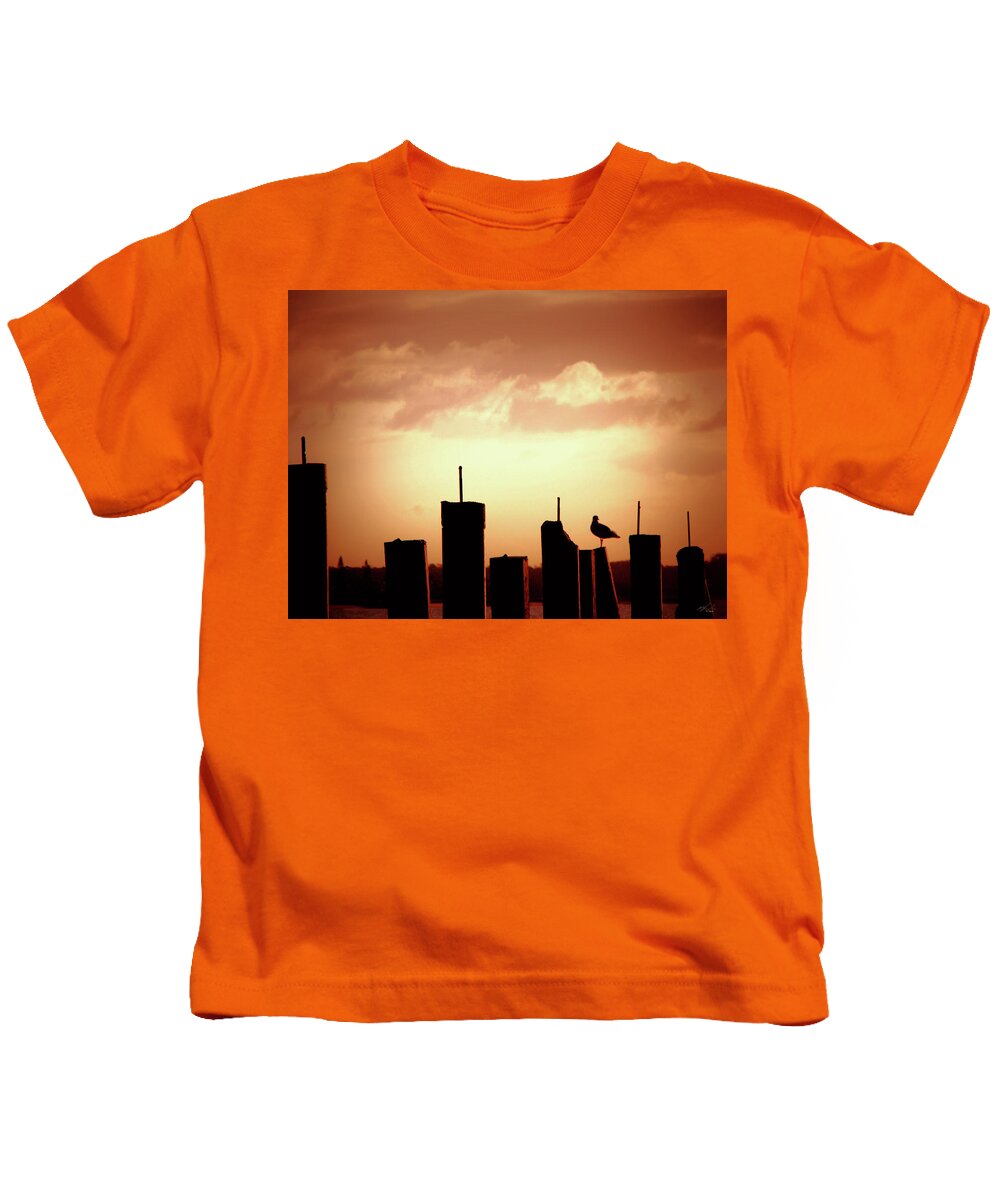 Clouds Kids T-Shirt featuring the photograph Red Sky by Michael Blaine