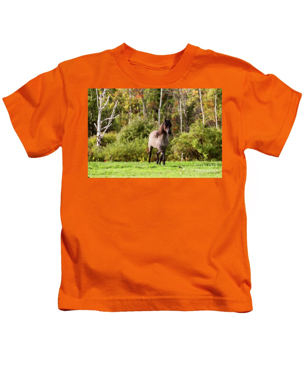 Wild Horse Kids T-Shirt featuring the photograph Spanish Mustang by JBK Photo Art