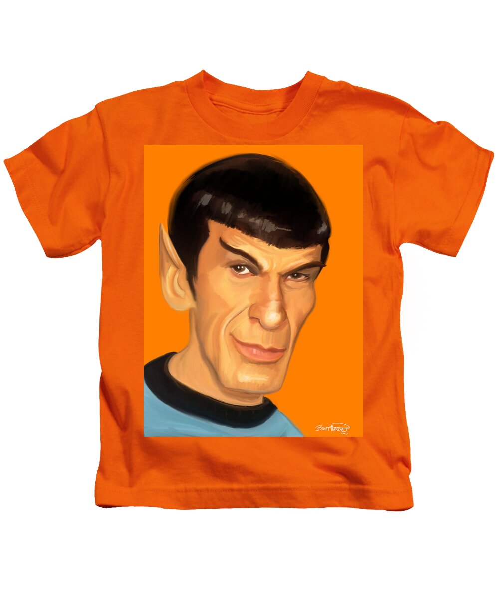 Spock Kids T-Shirt featuring the painting Spock by Brett Hardin