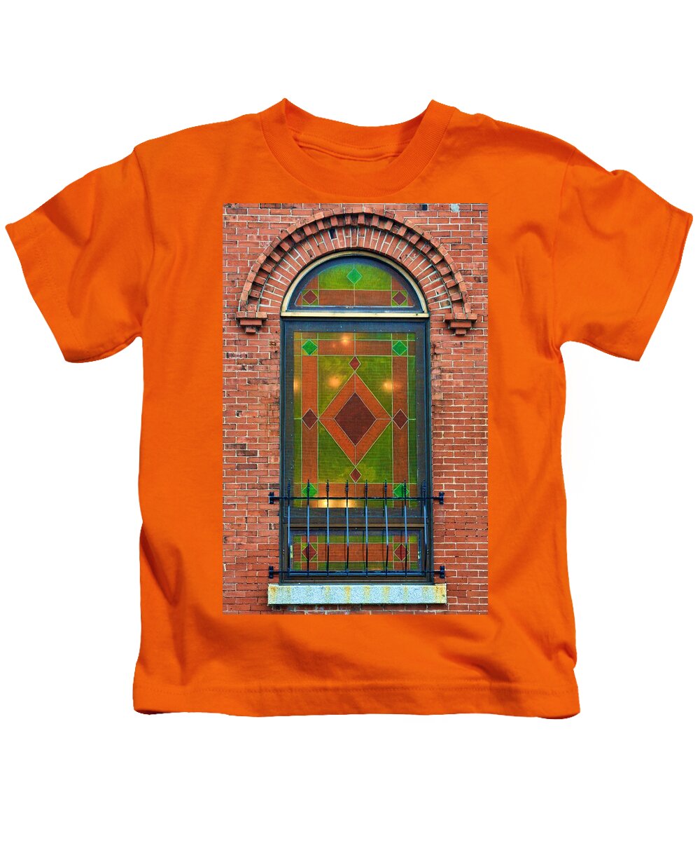 Window Kids T-Shirt featuring the photograph Stained glass window by Tatiana Travelways