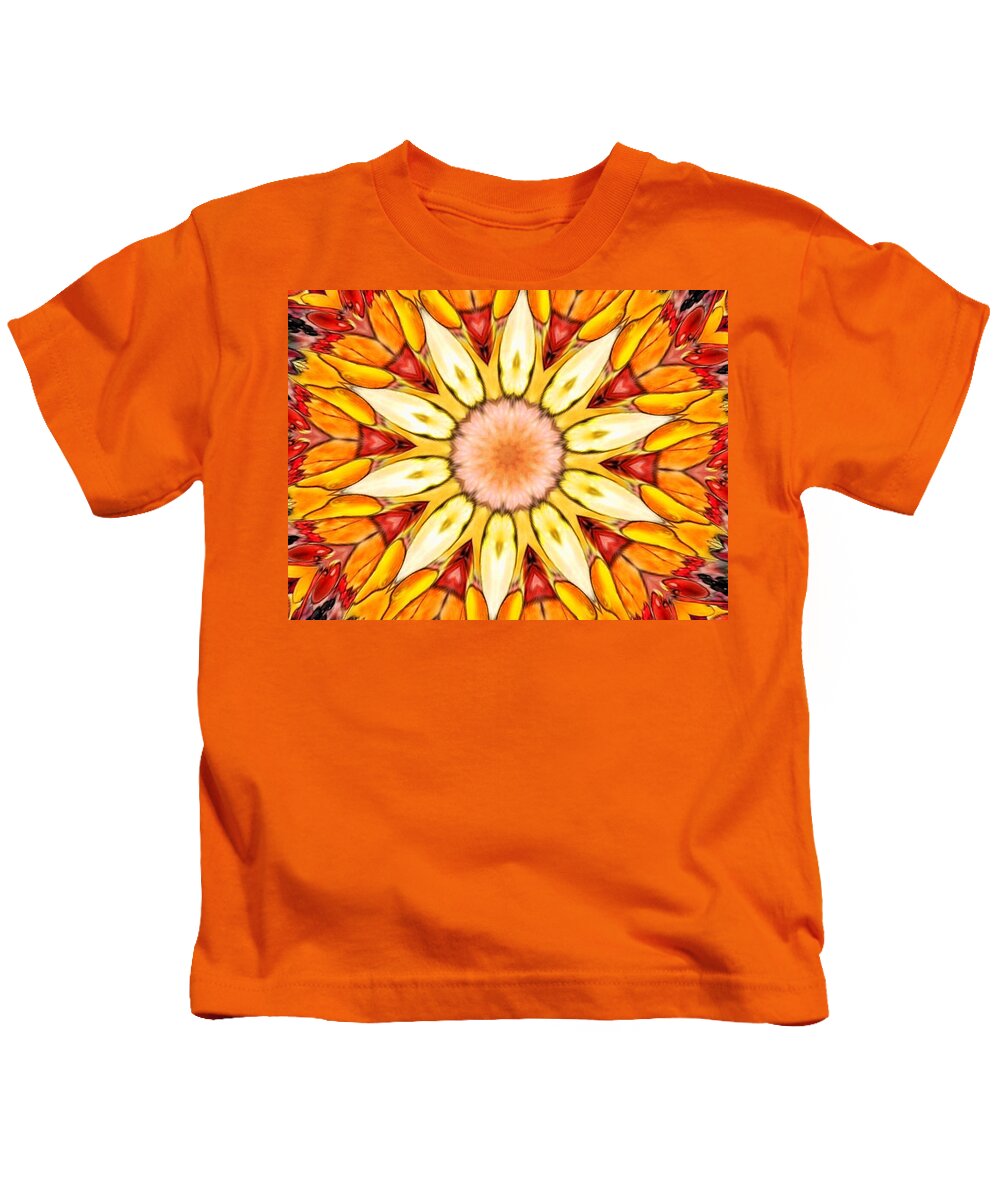 Fractal Kids T-Shirt featuring the photograph Sunbloom by Nick Heap