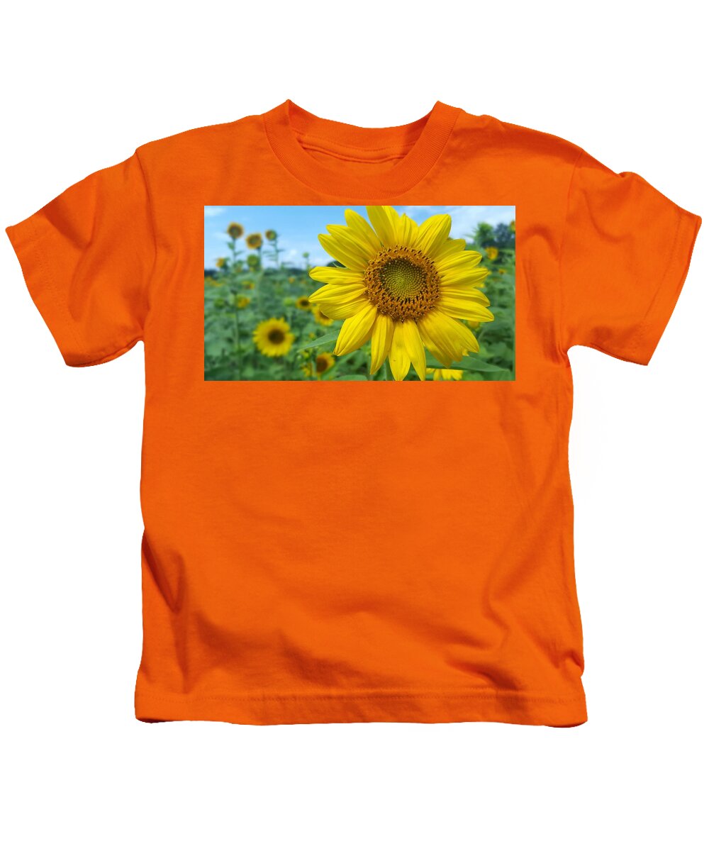 Sunflower Kids T-Shirt featuring the photograph Sunflower 4 by Stacy Abbott