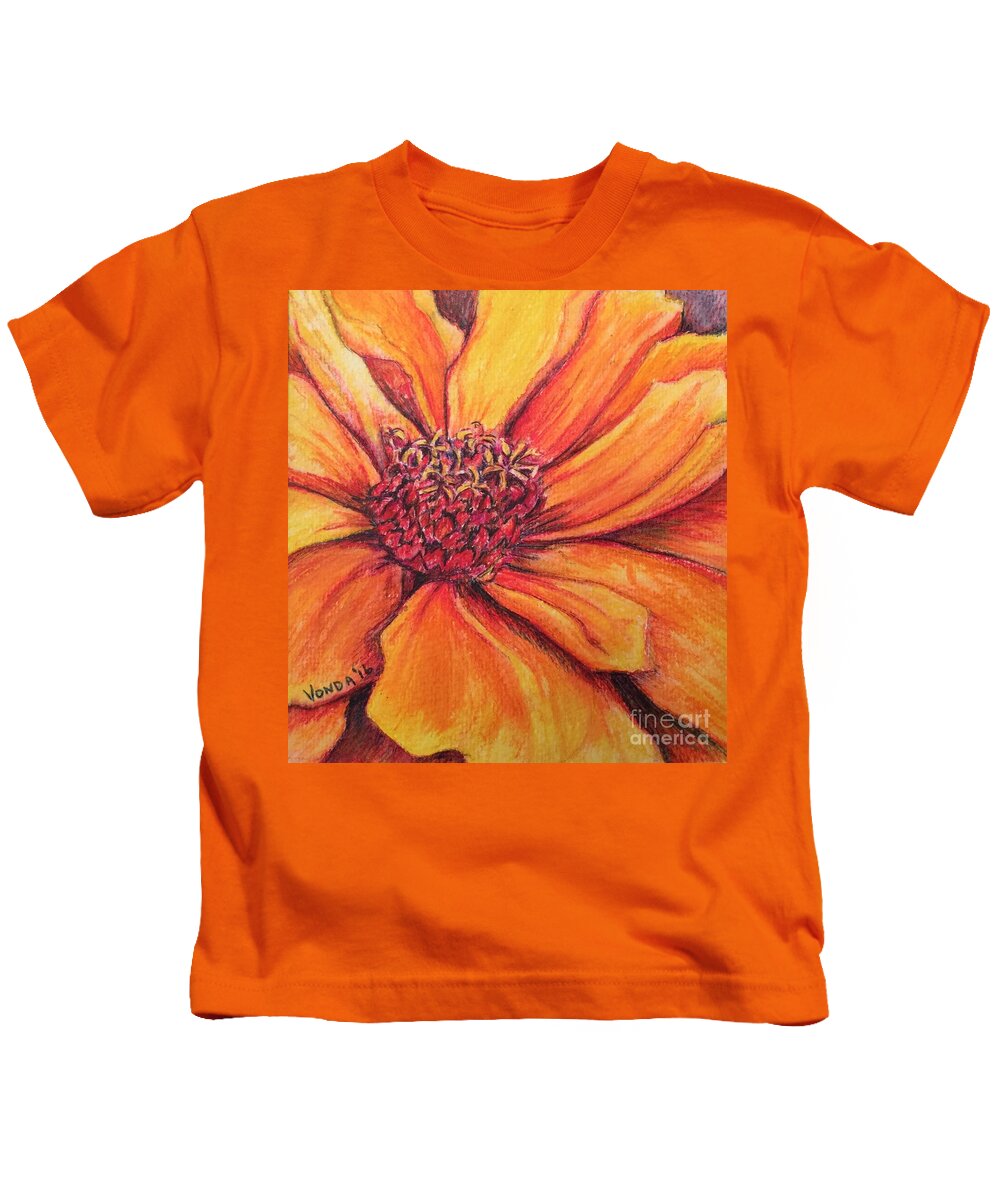 Macro Kids T-Shirt featuring the drawing Sunny Perspective by Vonda Lawson-Rosa