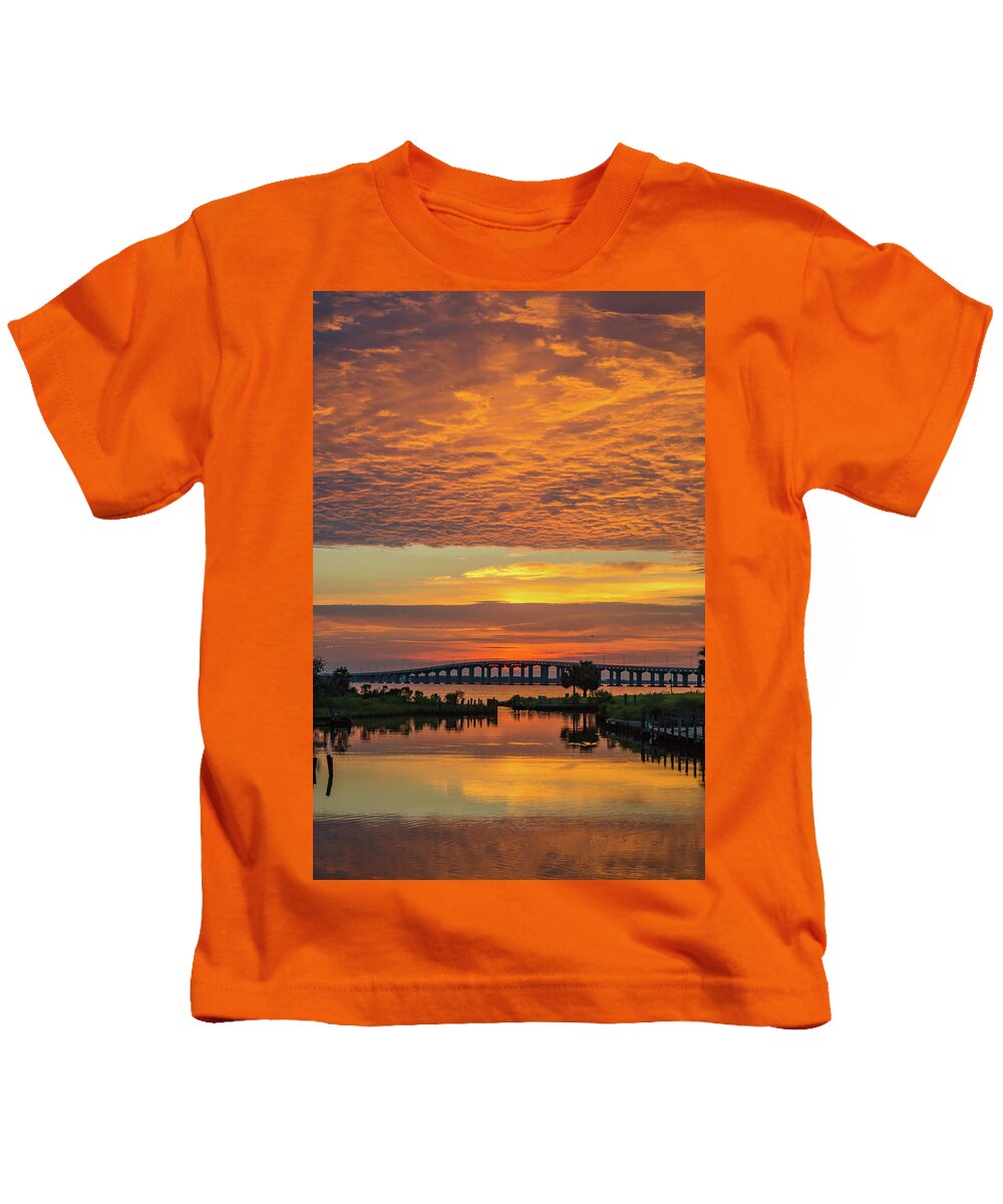 Landscape Kids T-Shirt featuring the photograph Sunset Over Mallini Bayou by JASawyer Imaging
