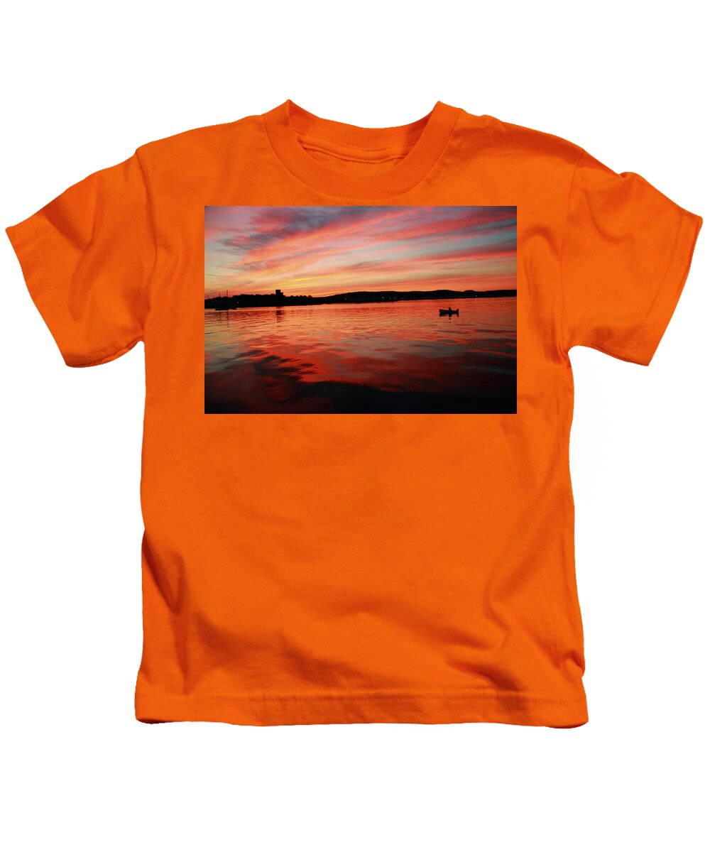 Seascape Kids T-Shirt featuring the photograph Sunset Row by Doug Mills