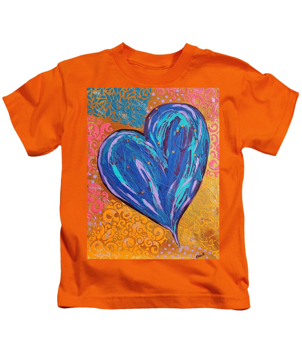 Texture Kids T-Shirt featuring the painting Textured Heart by Gail Friedman