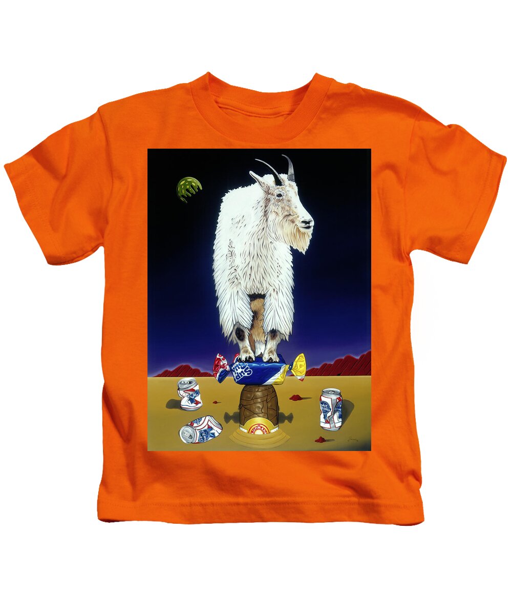 The Intoxicated Mountain Goat Kids T-Shirt by Paxton Mobley