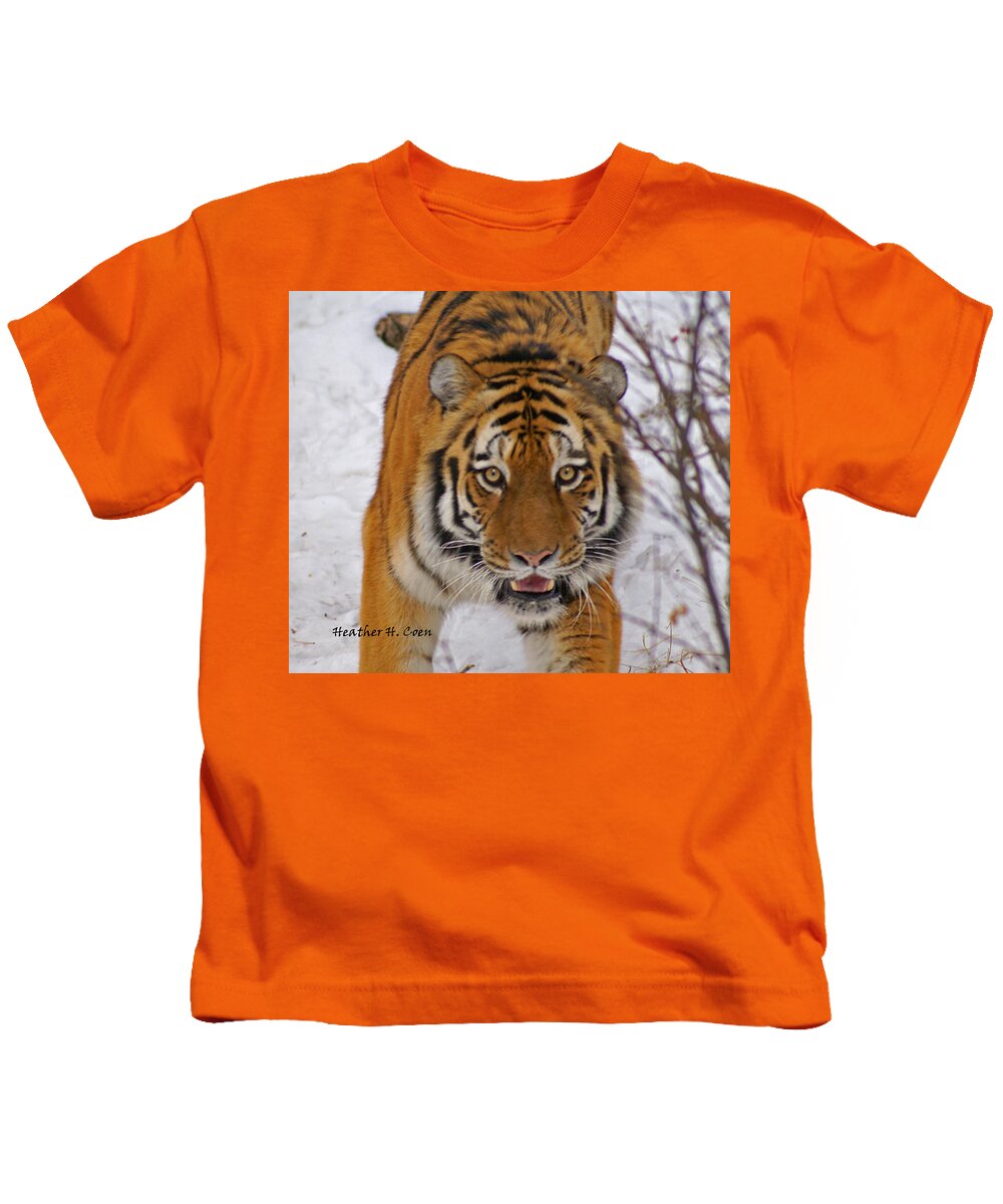 Tiger Kids T-Shirt featuring the photograph Tiger by Heather Coen