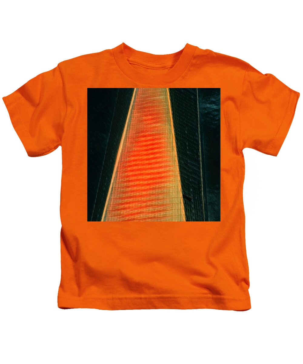 Wtc Kids T-Shirt featuring the digital art Tower of Power? by Gina Callaghan