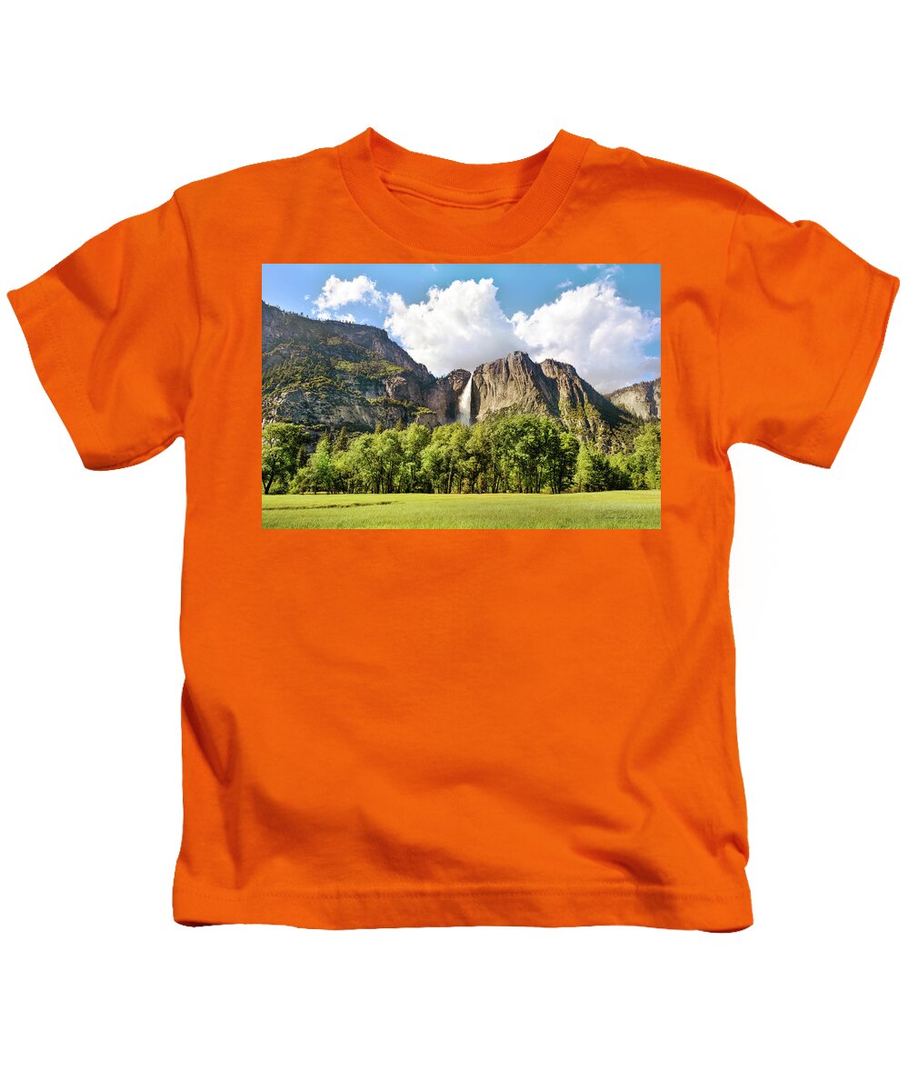 Spring Kids T-Shirt featuring the photograph Upper Yosemite Fall by Brian Tada