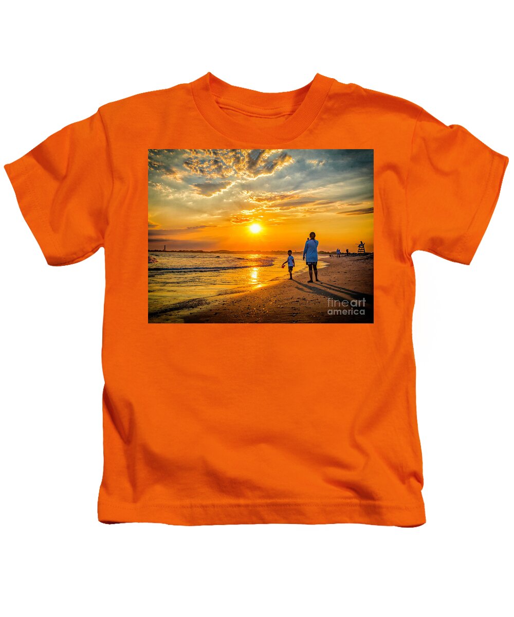Sunset Kids T-Shirt featuring the photograph Watching the Sunset by Nick Zelinsky Jr