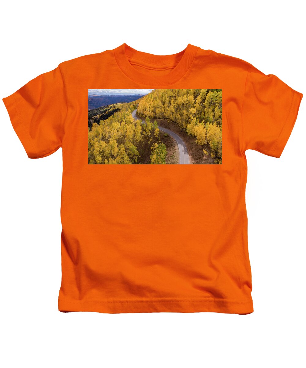 Fall Kids T-Shirt featuring the photograph Winding through Fall by Wesley Aston