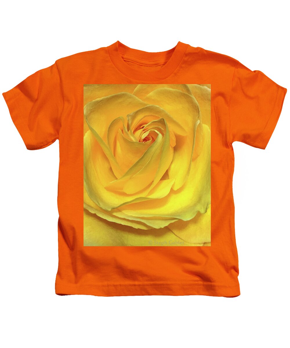 Yellow Kids T-Shirt featuring the photograph Yellow Rose by Steph Gabler