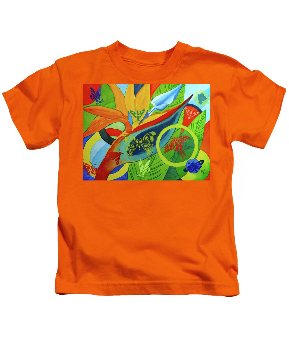 Watercolors Kids T-Shirt featuring the painting Abstract Number 1 by Margaret Zabor