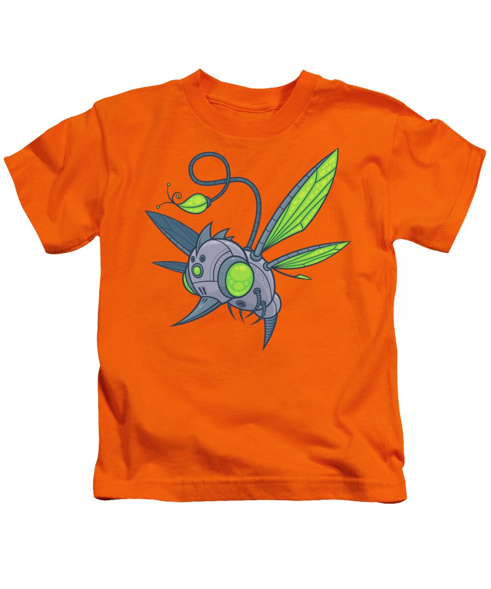 Hummingbird Kids T-Shirt featuring the digital art Humm-buzz by John Schwegel