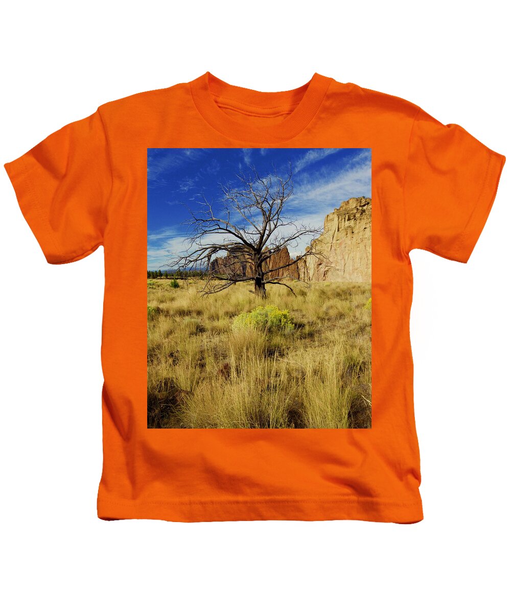 Smith Kids T-Shirt featuring the photograph Barren Tree at Smith Rock by Todd Kreuter