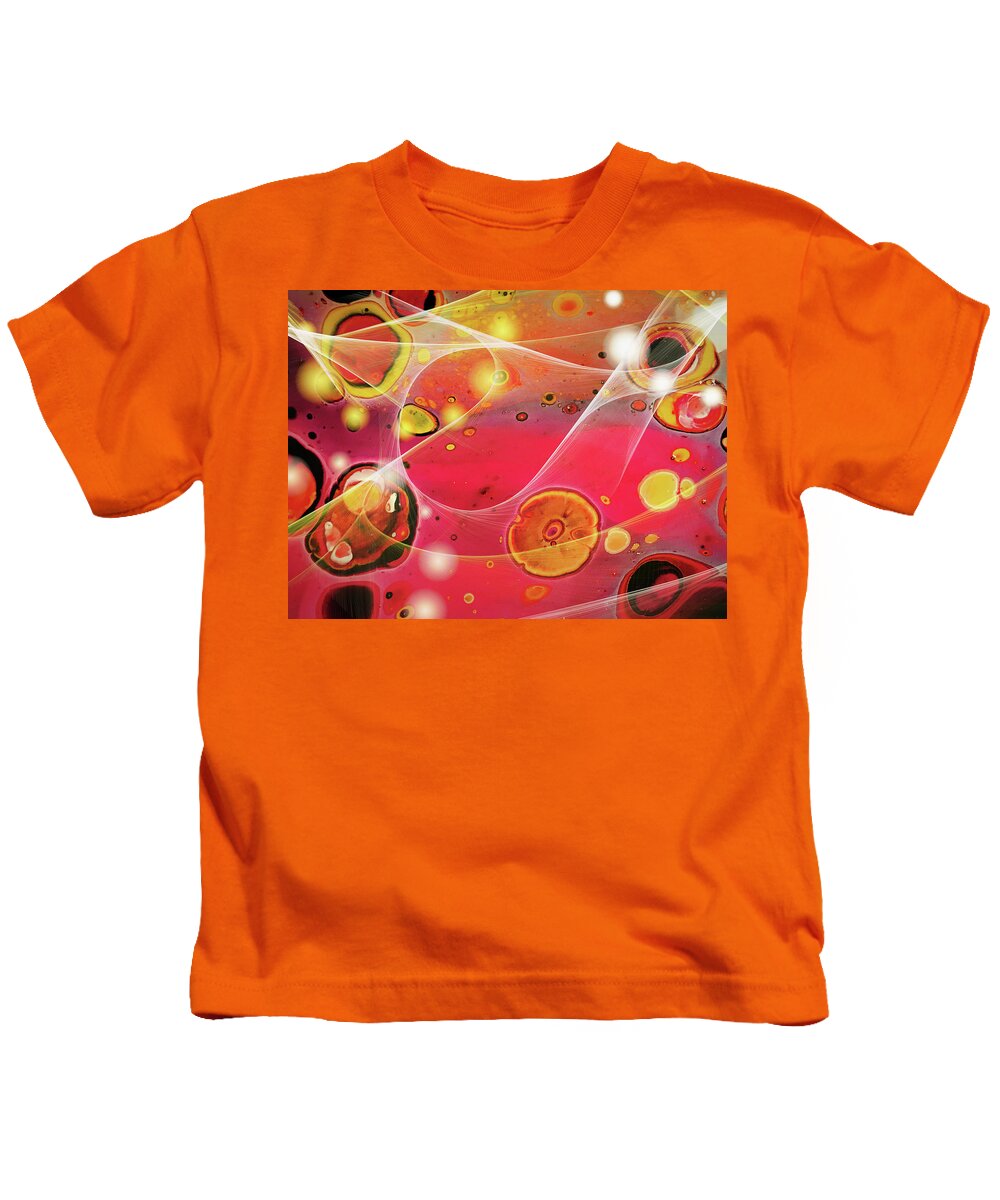 Fluid Painting Kids T-Shirt featuring the painting Behind the veil. by Art by Gabriele