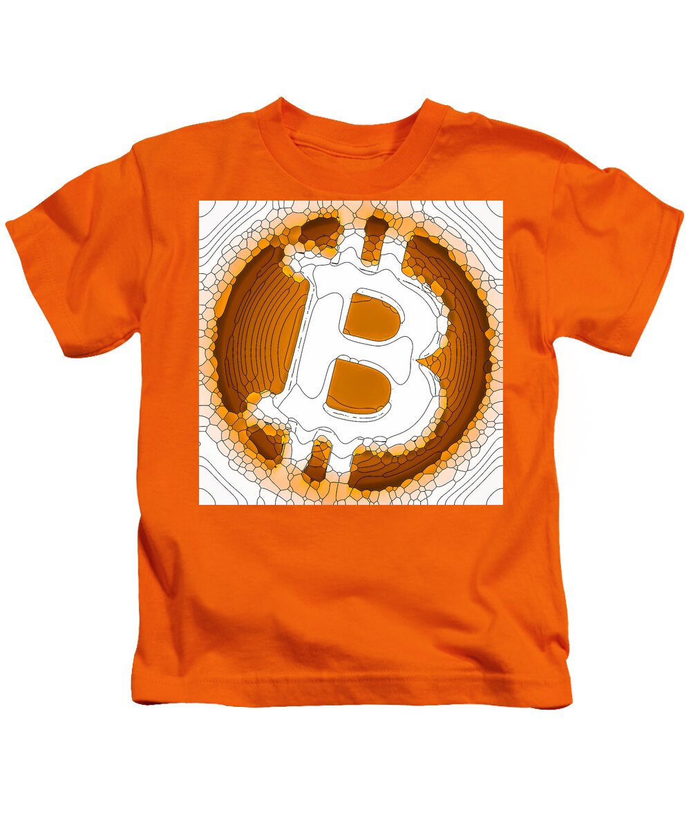 Bitcoin Cash Kids T-Shirt featuring the painting Bitcoin Cash by Jeelan Clark