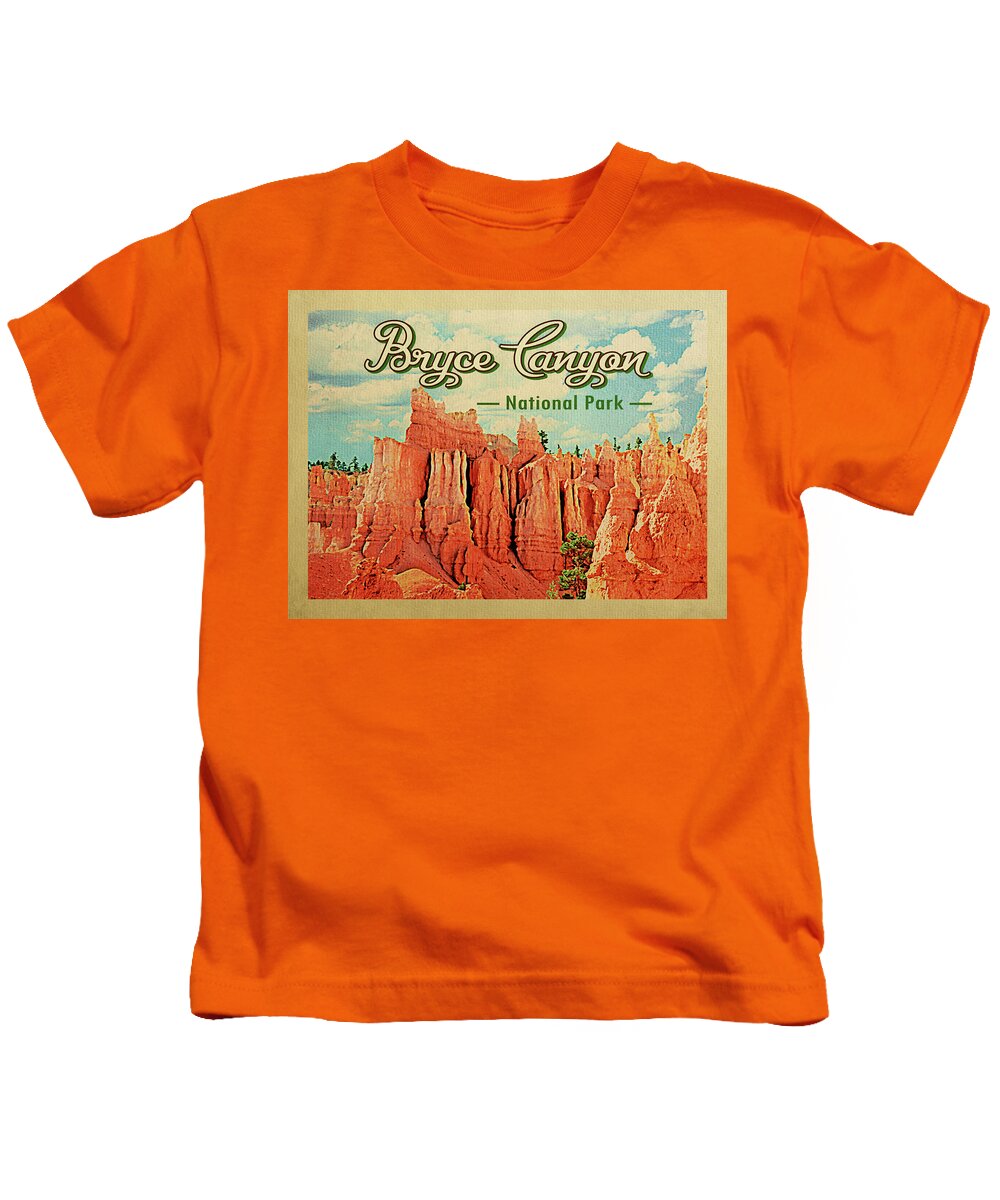 Bryce Canyon Kids T-Shirt featuring the digital art Bryce Canyon National Park by Flo Karp