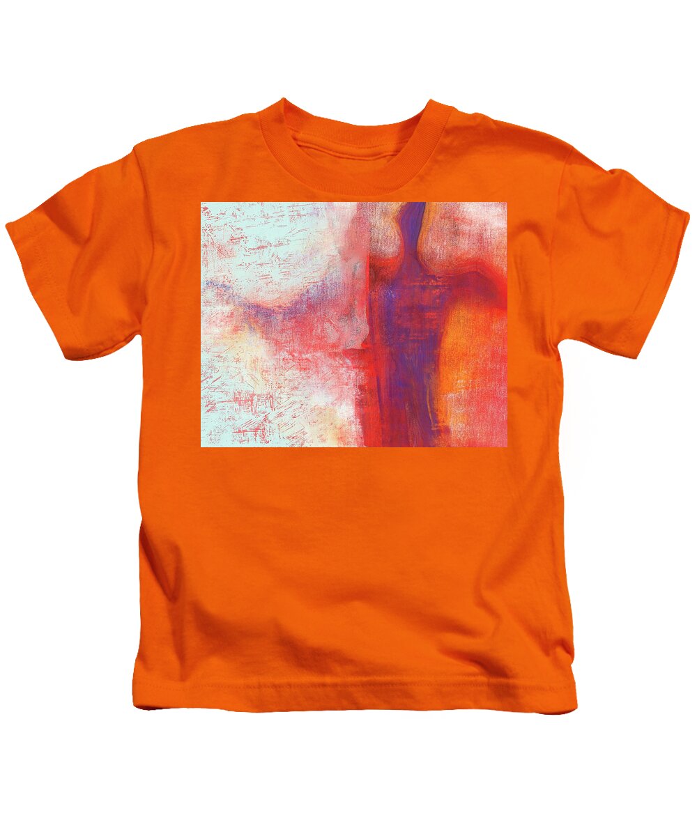 Abstract Kids T-Shirt featuring the digital art Go Lightly by Marina Flournoy