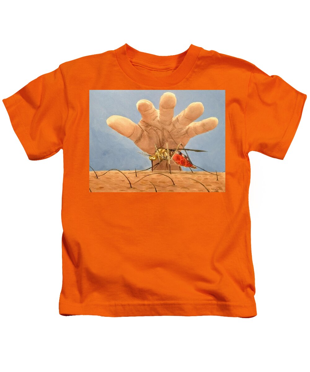 Mosquito Kids T-Shirt featuring the painting Ignorance is Bliss by Kevin Daly