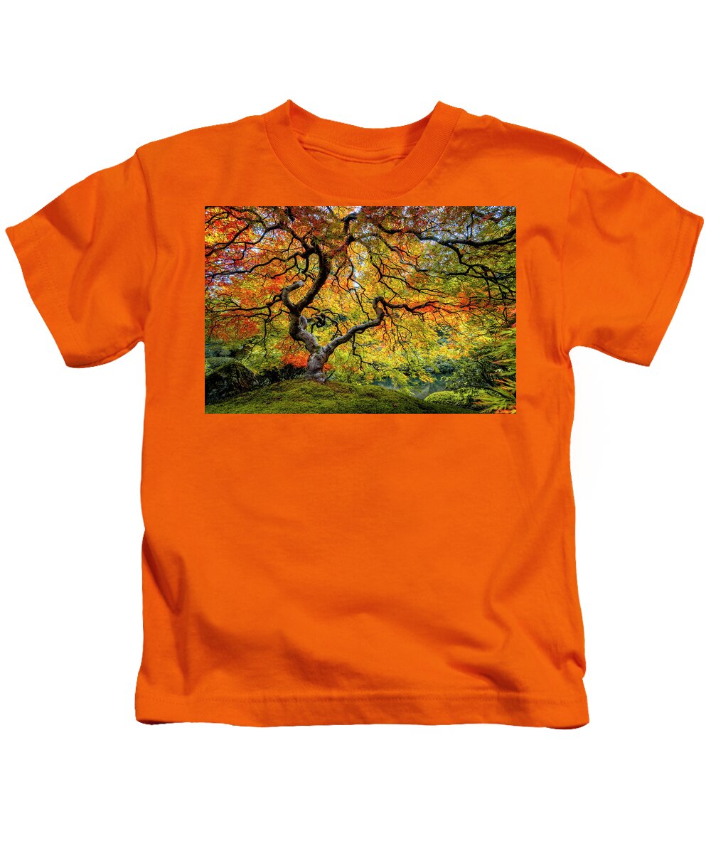 Maple Kids T-Shirt featuring the photograph Maple Fall Color in Oregon by Michael Ash