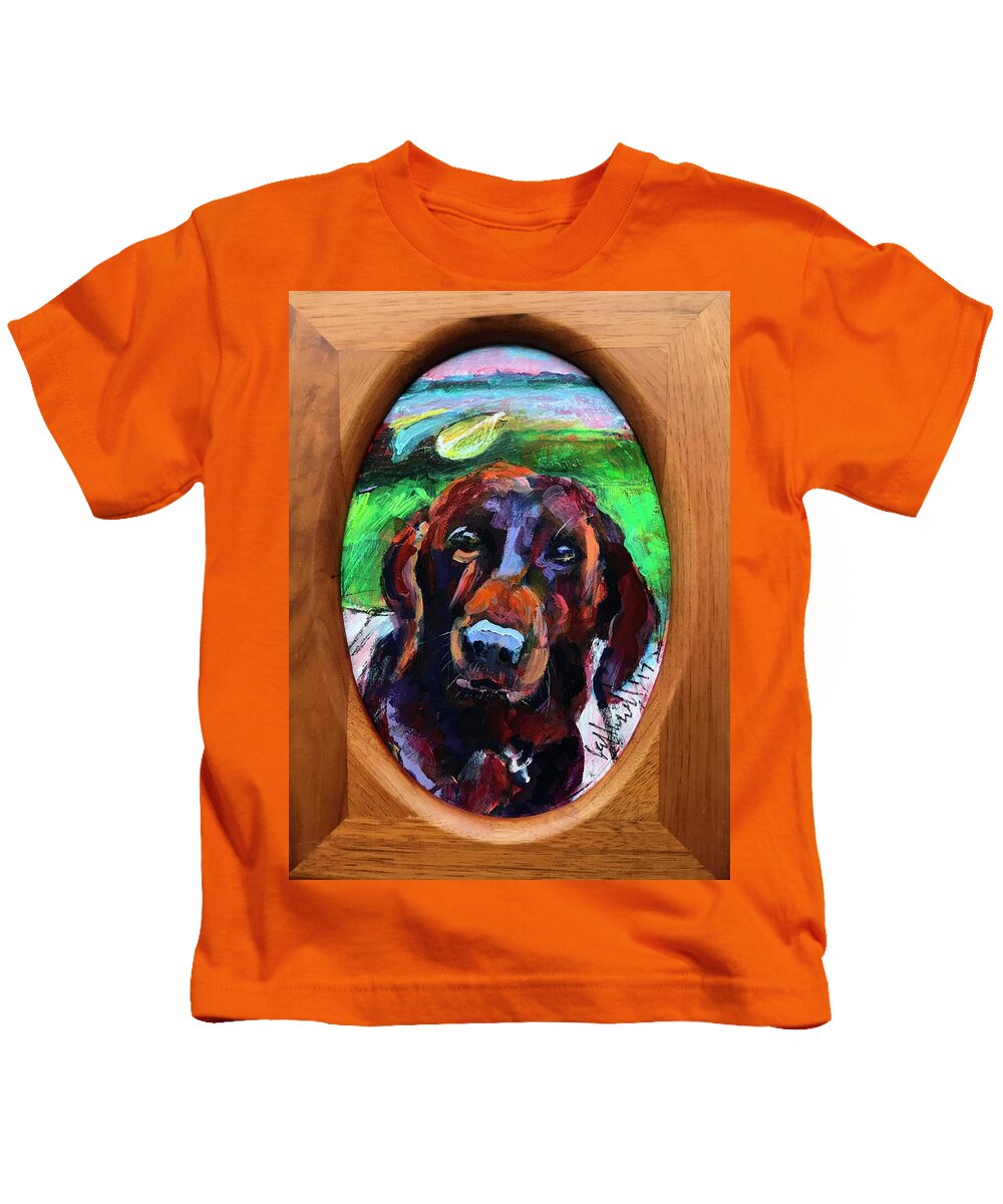 Painting Kids T-Shirt featuring the painting Otter by Les Leffingwell