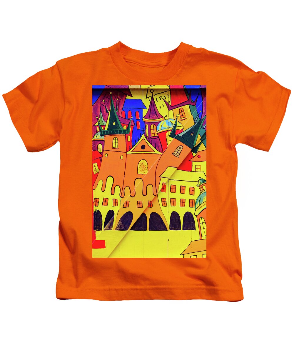 Prague Kids T-Shirt featuring the mixed media Prague Art by Smart Aviation