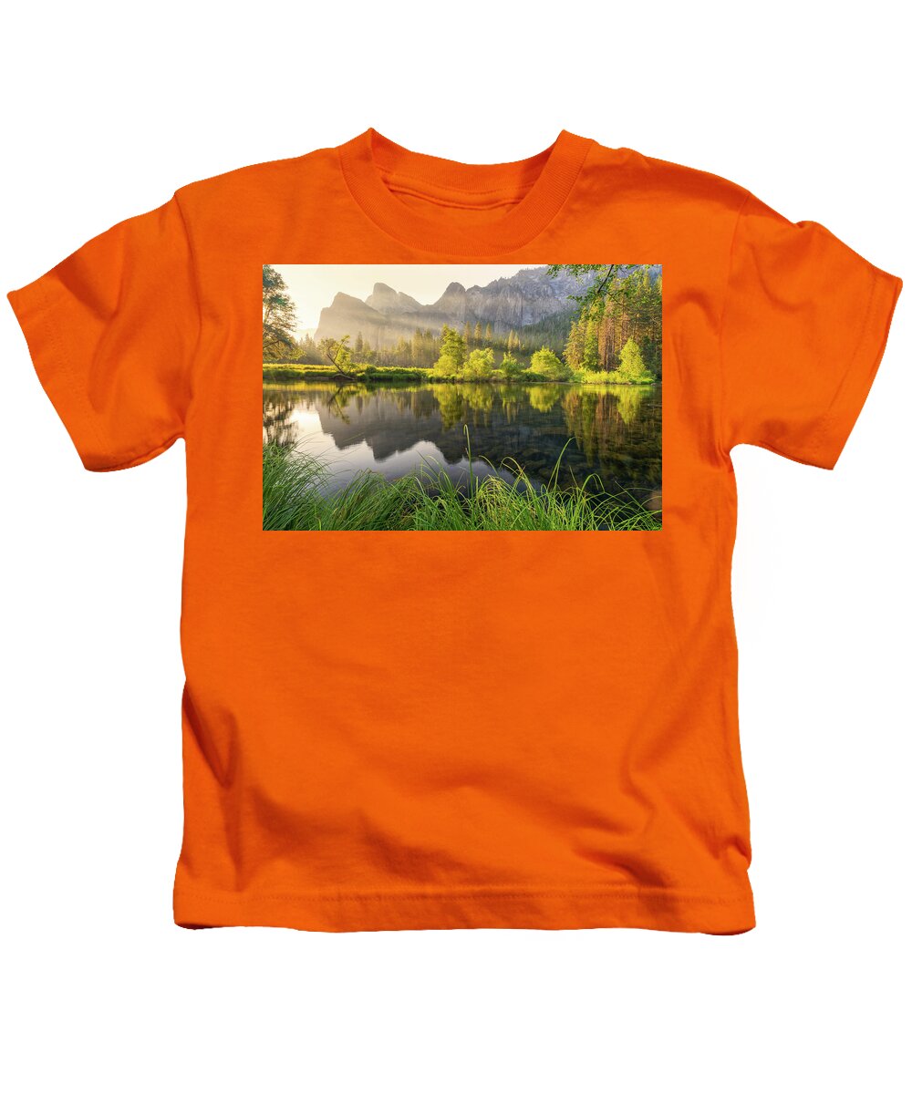 Bridal Veil Kids T-Shirt featuring the photograph River of Dreams by Kenneth Everett