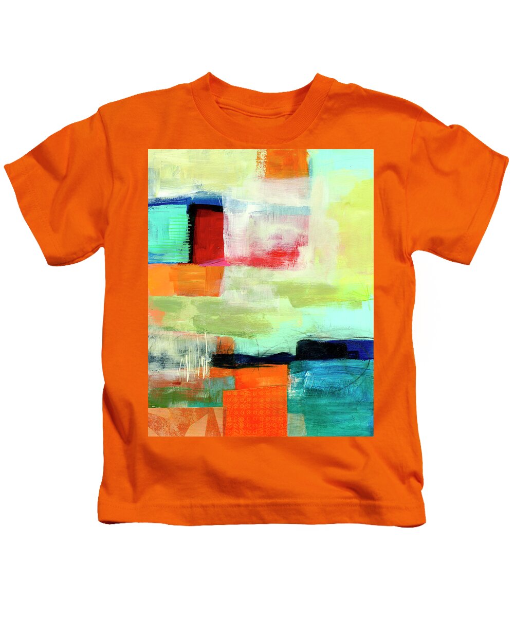 Abstract Art Kids T-Shirt featuring the painting Shoreline #11 by Jane Davies