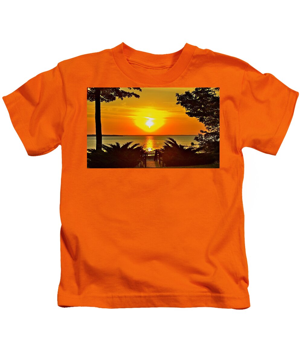 Sunset Kids T-Shirt featuring the photograph Sunset by Marty Klar