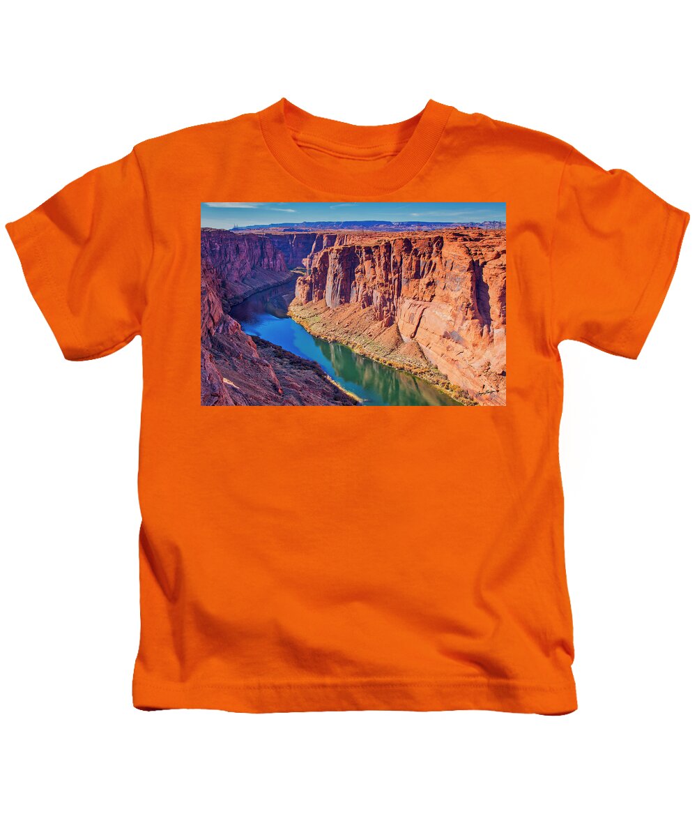 Glen Canyon Dam Kids T-Shirt featuring the photograph The Glen Canyon At Page by Jurgen Lorenzen