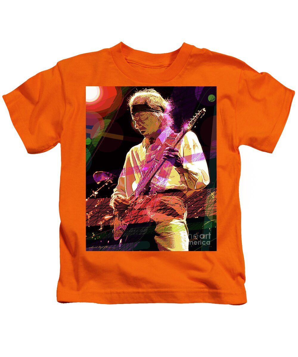 Mark Knopfler Kids T-Shirt featuring the painting The Sultan - Mark Knopfler by David Lloyd Glover