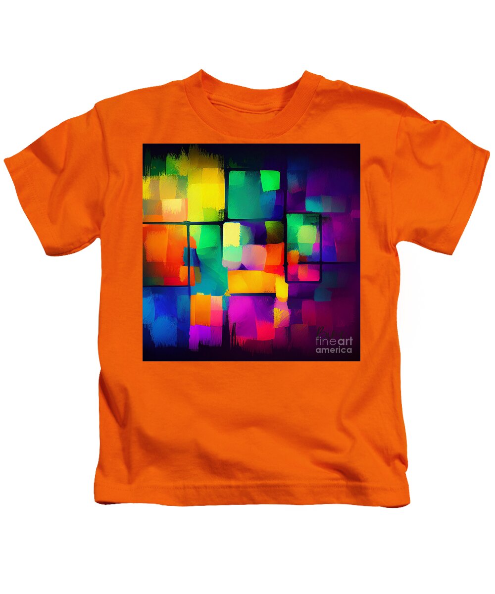 Abstract Kids T-Shirt featuring the mixed media Compo #2 by Binka Kirova