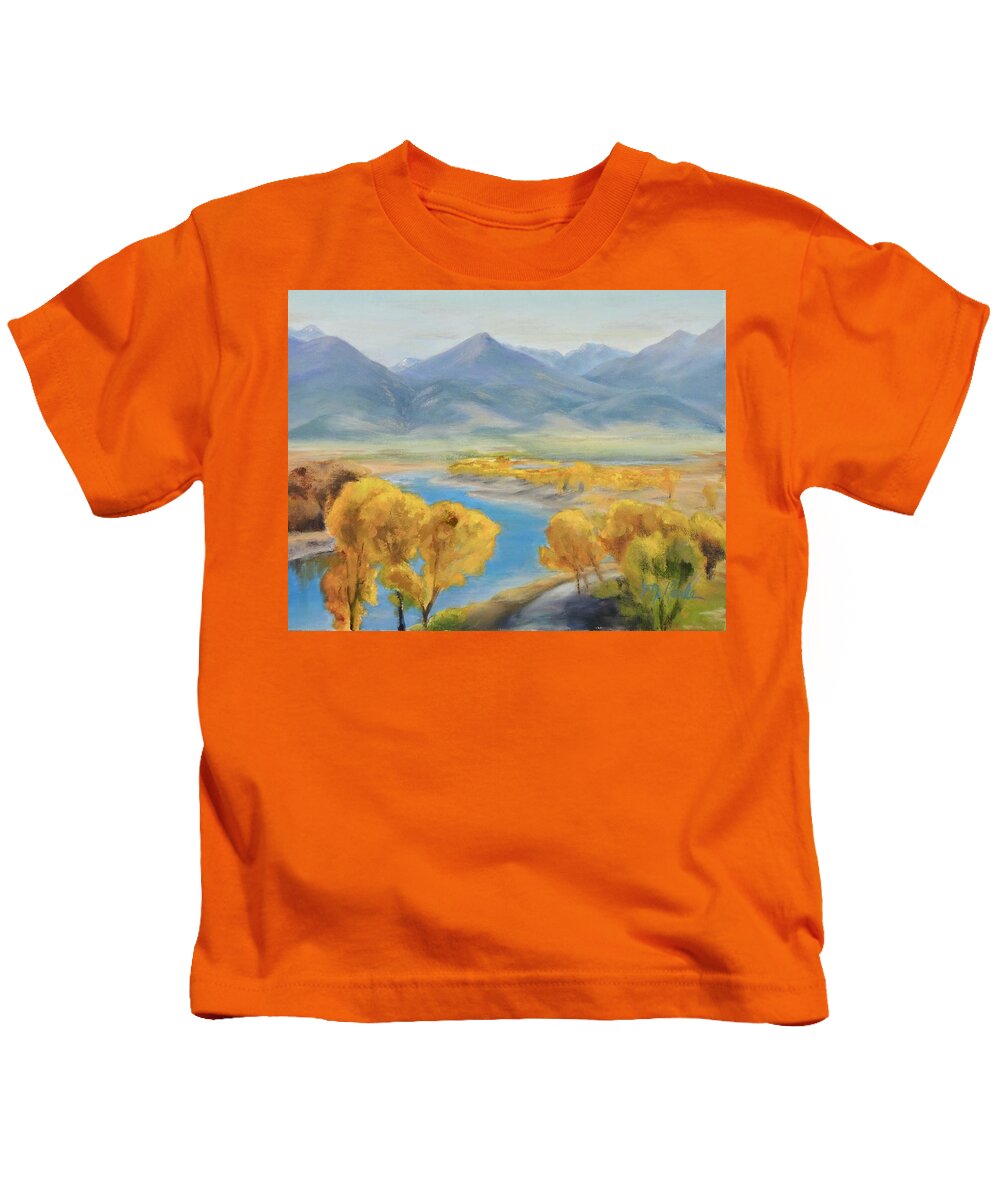 Mallard's Rest Kids T-Shirt featuring the painting Mallard's Rest by Marsha Karle