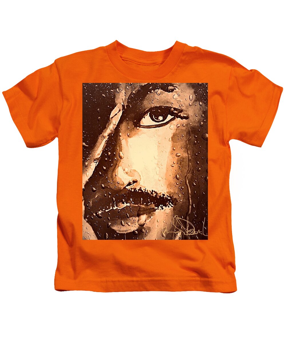 Kids T-Shirt featuring the painting Tears by Angie ONeal