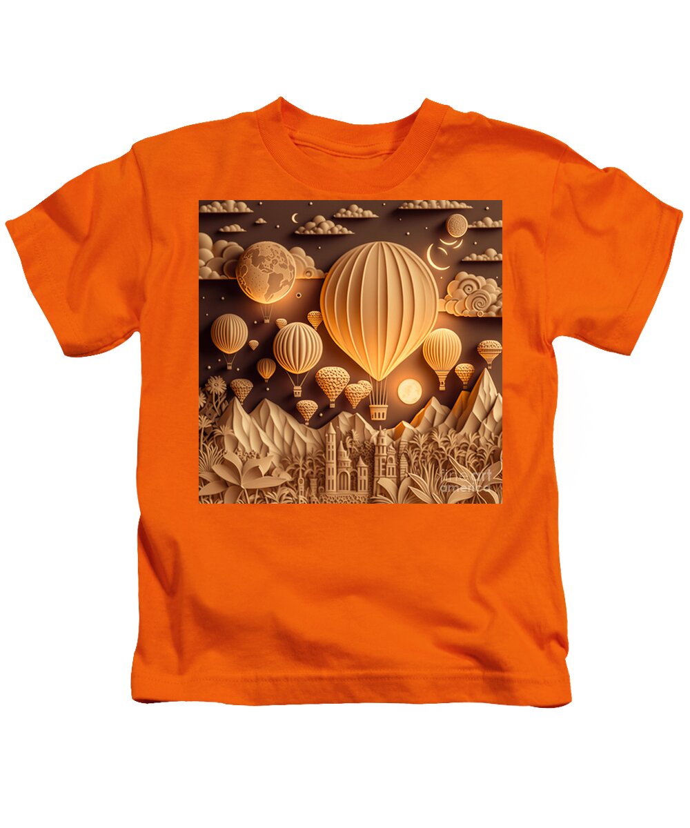 Balloons Kids T-Shirt featuring the digital art Balloons by Jay Schankman