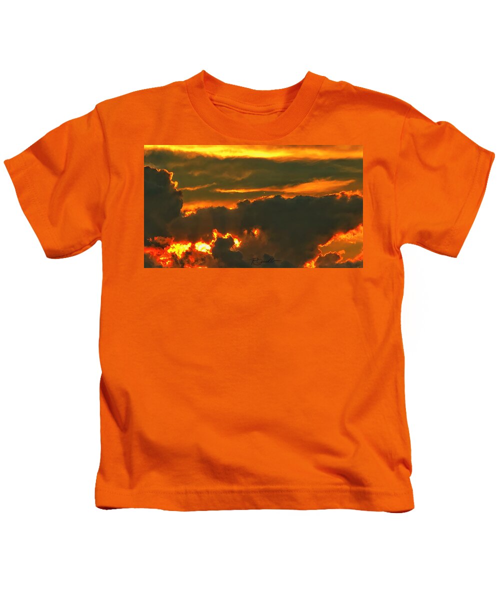 Sunsets Brillant Sunsets Chromatic Sunsets Summer Skys Summer Sunsets Kids T-Shirt featuring the photograph August Fire Sky 2020 by Ruben Carrillo