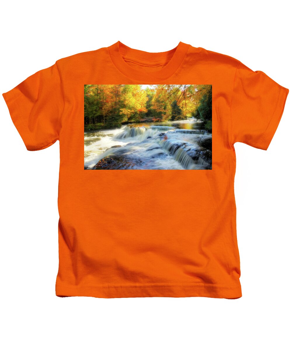 Rapids Kids T-Shirt featuring the photograph Autumn at the Rapids by Robert Carter