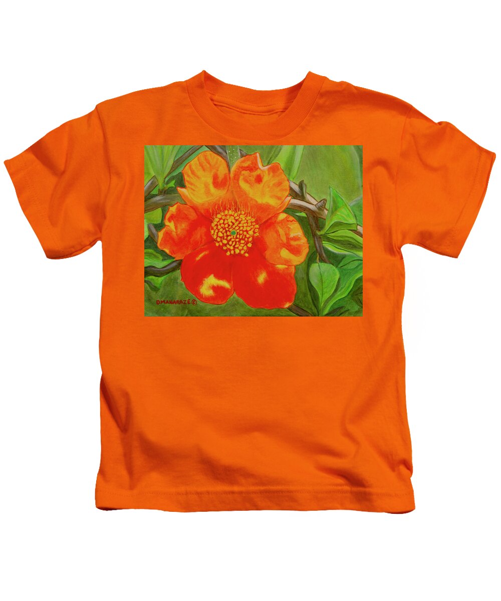 Flower Kids T-Shirt featuring the painting Basking in the Sun by Donna Manaraze