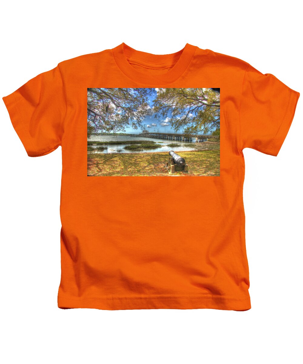 South Carolina Kids T-Shirt featuring the photograph Beaufort River by John Handfield