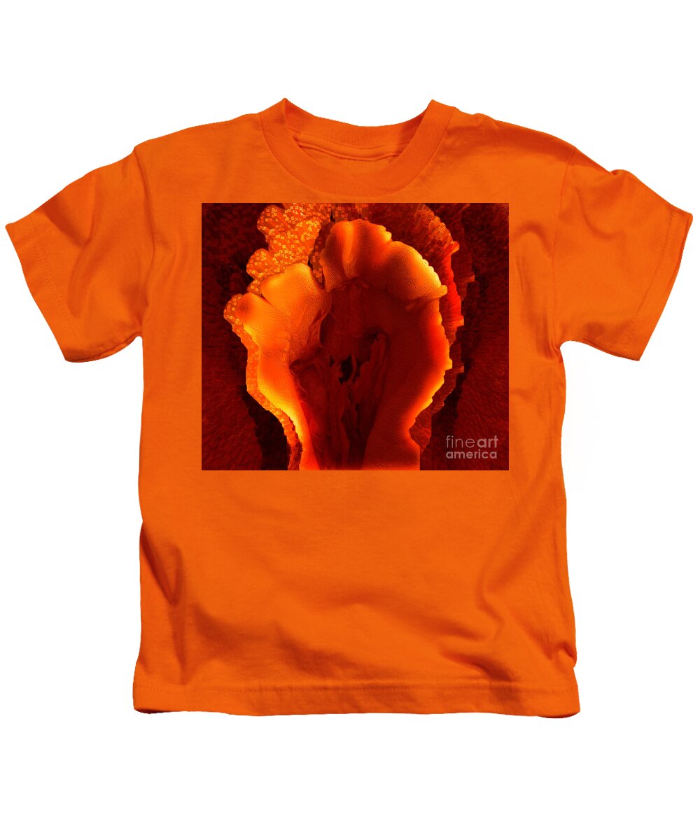 Belle Fleur Kids T-Shirt featuring the digital art Belle Feur Rising Sun 1 by Aldane Wynter