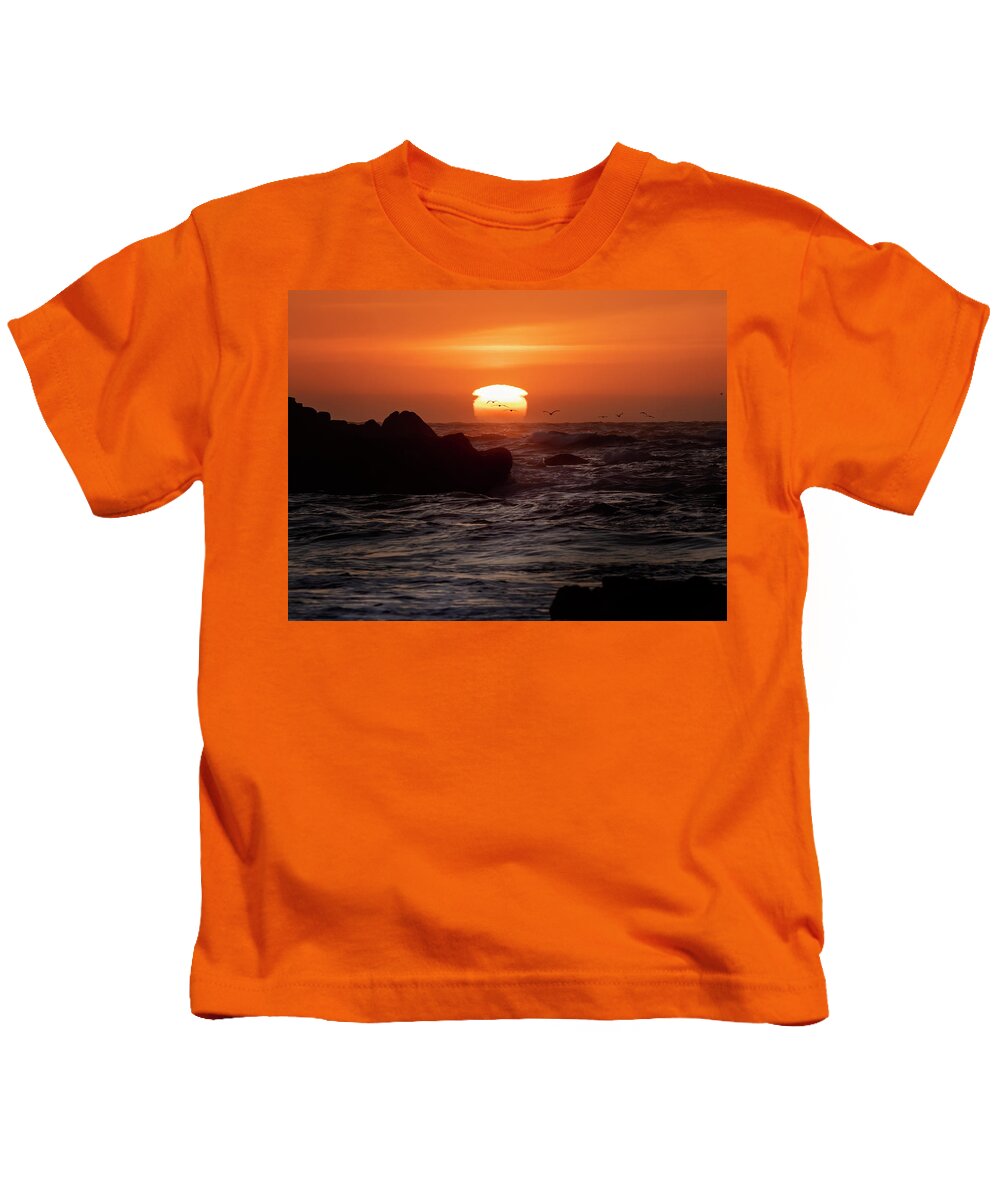 Sunset Kids T-Shirt featuring the photograph Birds in the Sun by Lisa Malecki