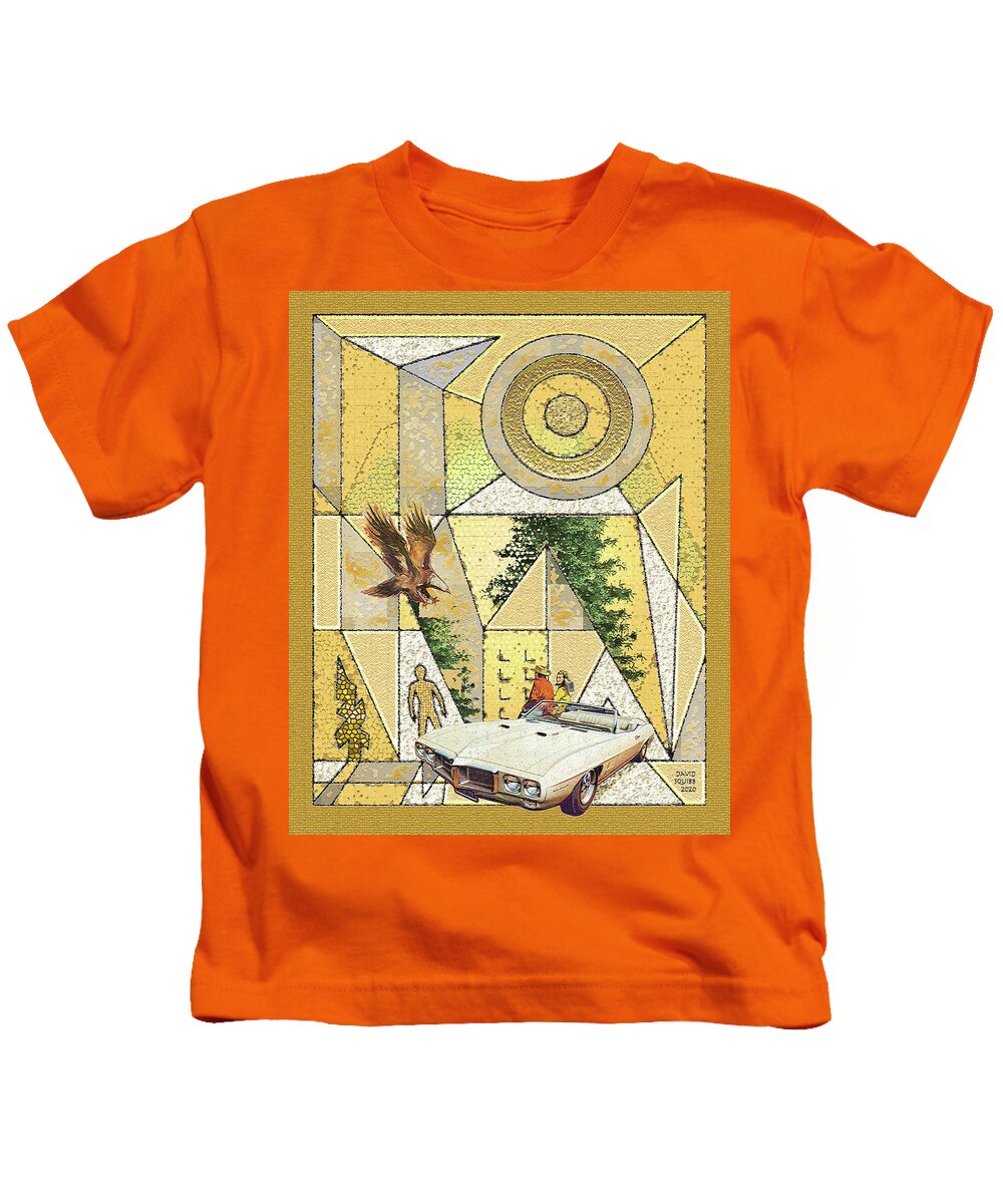 Birds Of Prey Kids T-Shirt featuring the digital art Birds of Prey / Eagle vs. Firebird by David Squibb