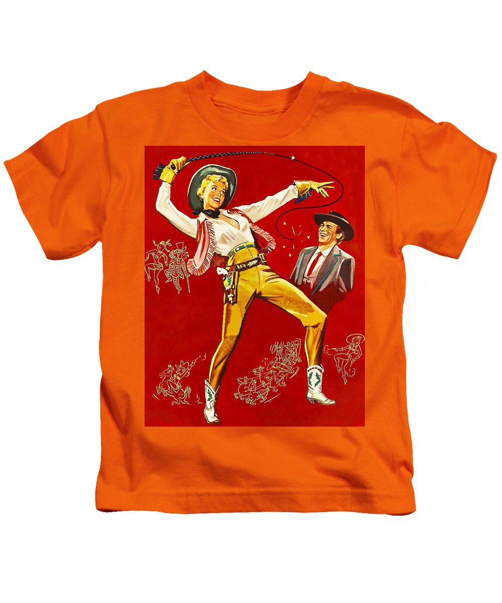 Calamity Kids T-Shirt featuring the painting ''Calamity Jane'' - 1953, movie poster base painting by Movie World Posters