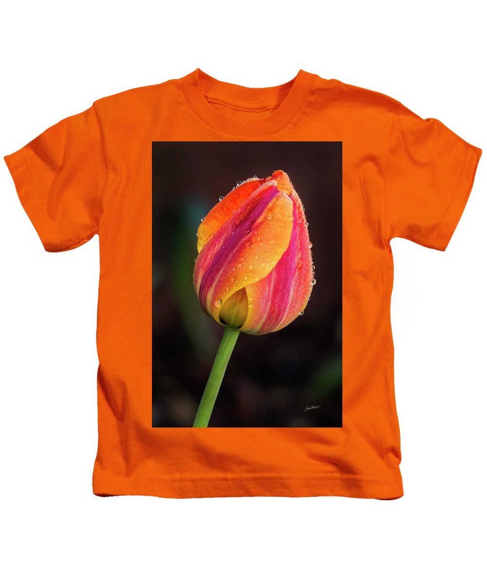 Tulip Kids T-Shirt featuring the photograph Dew Drop Tulip by Jurgen Lorenzen